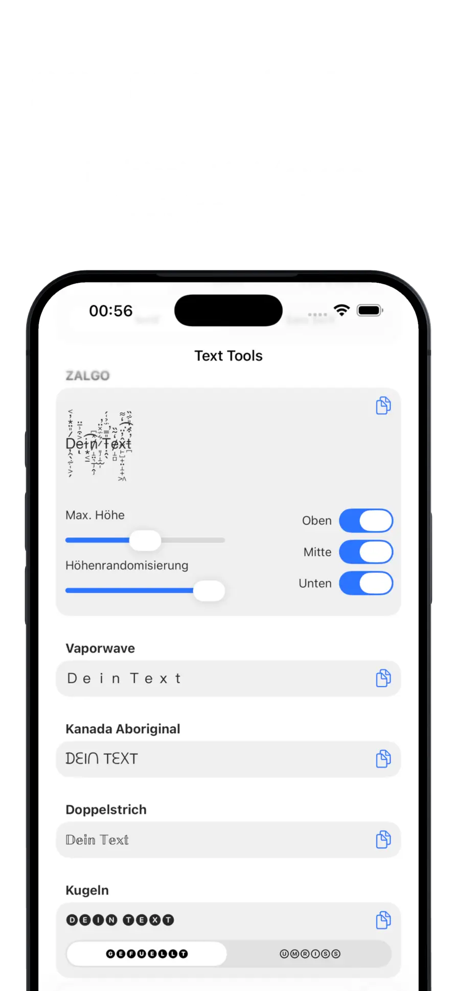 35+ Unicode Fonts. Funktioniert in iMessage, WhatsApp, TikTok, ...